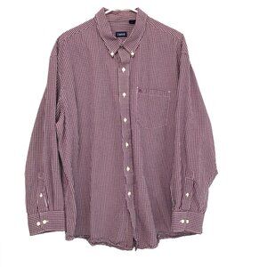 Izod Men's Burgandy Plaid Shirt XXL